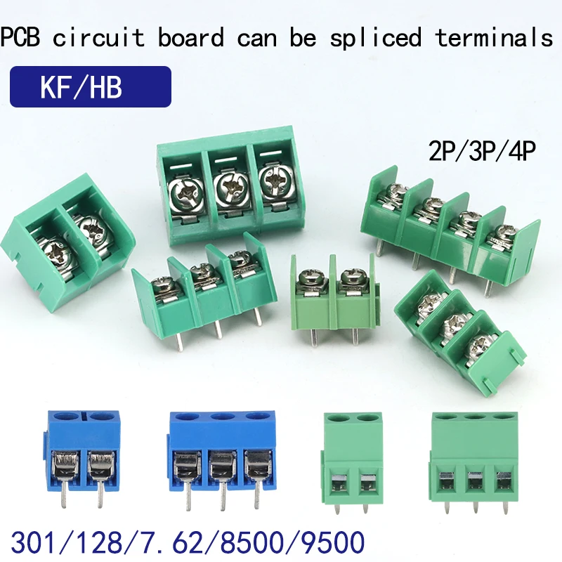 50 stücke/10 stücke kf350-2p 3p 3,5mm 300 v 10A Pitch 2 3 Pin Spliceable Plug-in PCB Schraube terminal Block Stecker FÜR 24-18 AWG KABEL Image