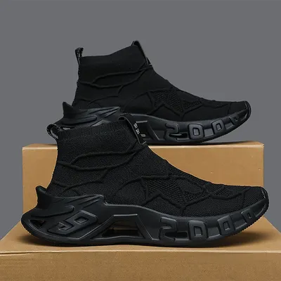 Men's Outdoor Sports Shoes - High-Top Sports Shoes Are Novel and Fashionable, Non-Slip and Durable, Suitable for All Seasons, Versatile Sports Shoes