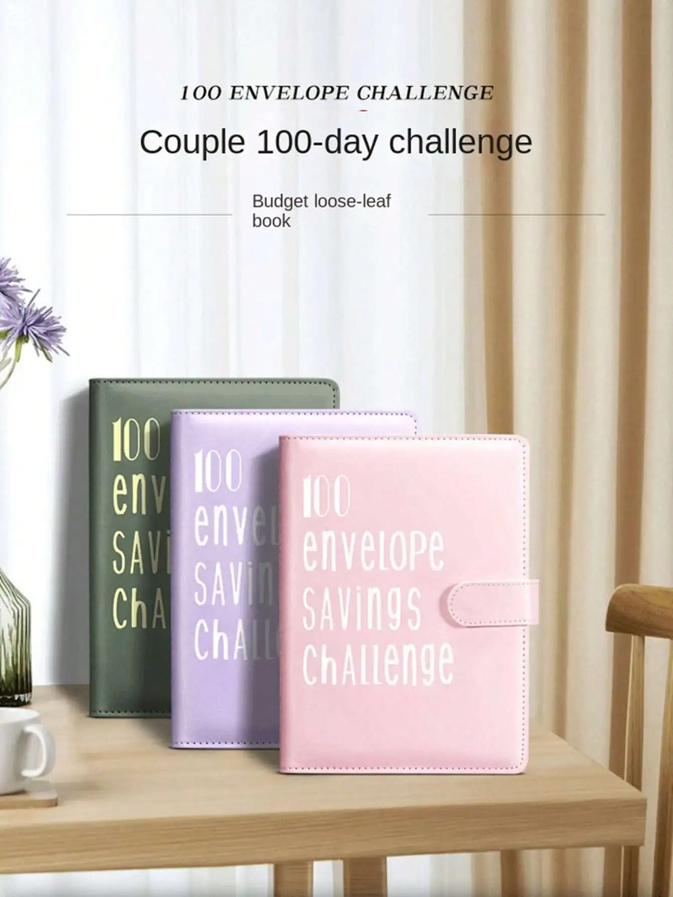 Herausforderungsordner mit 100 Umschlägen: Geldsparender Budgetordner im A5-Format mit Geldumschlägen – Geldsparordner, Spar-Herausforderungsbuch Image