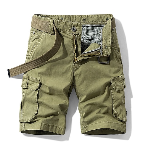 Herren Cargo Shorts Kurze Hosen Shorts Kurze Hosen Kurze Hose für Wanderer Multi Pocket Gerade geschnitten Einfarbig Komfort tragbar Arbeit Täglich Strassenmode Brautkleider schlicht Cachi scuro Image