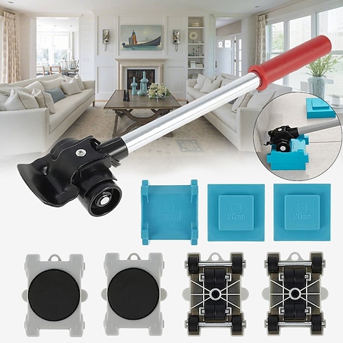 Möbelheber- und Umzugswerkzeug-Set, 440 lb, Hochleistungs-Möbelheber mit 4 Rollen, einfach Sicheres Umzugsset für Sofas, Kühlschränke, Couches, Teppiche Hartböden Image
