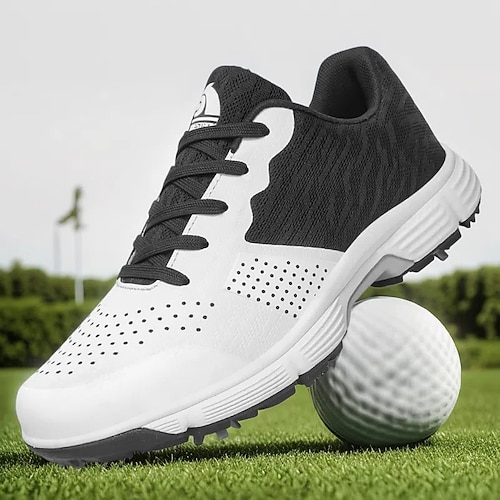 Herren Sneaker Golfschuhe Mikrofaser Wasserdicht Bequem Rutschfest Schnürung Schwarz / weiss Gelb Blau Image