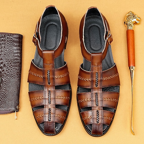 Fischersandalen aus hochwertigem Leder mit Schnallendetail – stilvolle Wahl für Outdoor-Aktivitäten und gesellige Zusammenkünfte Image