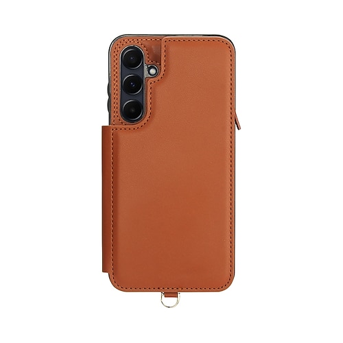 Handy Hülle Handyhüllen Für Samsung Galaxy S25 S24 S24 FE S23 S22 S21 Ultra Plus A16 A55 5G A35 5G A15 Rückseite Mit Ständer Reisverschluss mit Trageriemen Retro TPU PU-Leder Image