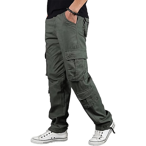 Herren Cargohose Cargohosen Cargohose Taktische Hose Hose Hosen Ausgebeult Gerade geschnitten 8 Tasche Tarnfarben Komfort tragbar Casual Täglich Strassenmode 100% Baumwolle Stilvoll Klassicher Stil Image
