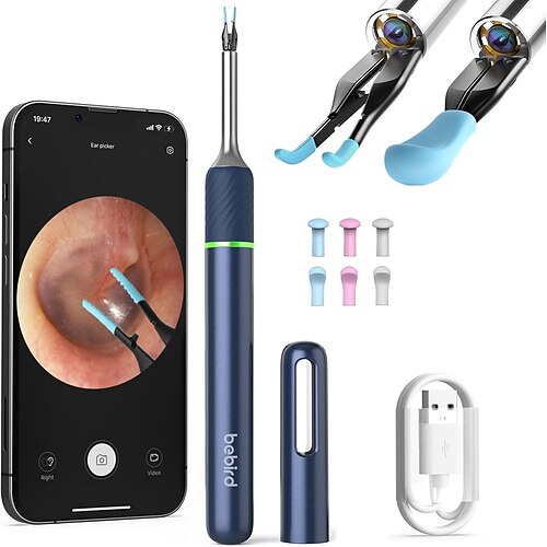 Bebird Note5 Ohrenschmalz-Entfernungswerkzeug Kamera-Endoskop, 3 Lichtmodi H-Speed WLAN 6-Achsen intelligentes Gyroskop sicherer professioneller 1080p intelligenter visueller Ohrenreiniger mit Kamera