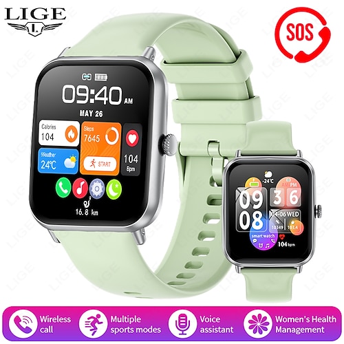 LIGE BW0903 Smartwatch Fitness Tracker Herzfrequenzmonitor Bluetooth Android iOS wasserdicht 1,96 Image
