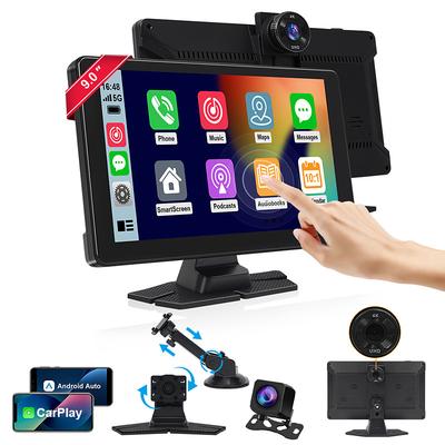 4K Portable Screen for Car 9 Inch HD Touch Screen Wireless Car Play with Backup Camera Voice Control FM WiFIMirror Link for Apple Carplay/Android Auto