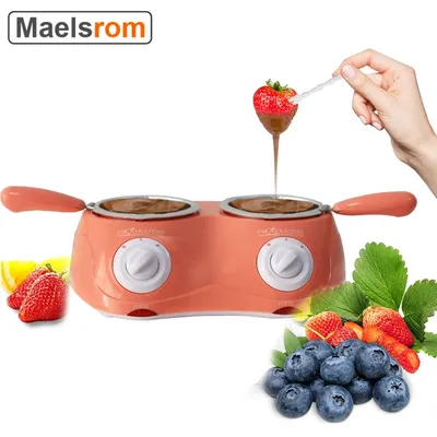 Dual Electric Chocolate Melting Pot Double-Pot Electric Fondue Melter Machine Set For Chocolate