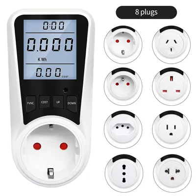 Digital Wattmeter AC Power Meter Watt Kwh Electricy Consumption Energy Meter Socket Kilowatt Watt