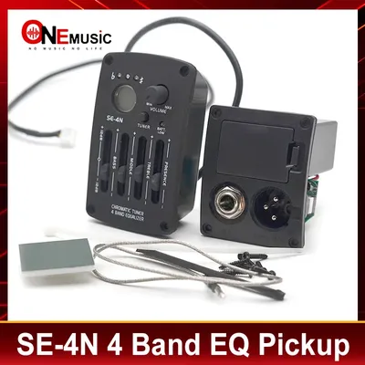 SE-4N 4 Band EQ Acoustic Guitar Preamp with Round Digital Procedding Tuner Equalizer Guitar Pickup
