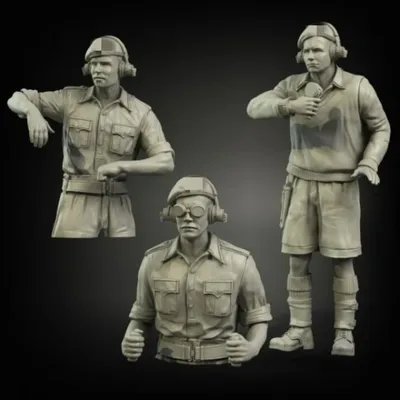1/35 Resin Figure unpainted model Kit, British Tank Crew (3 people), unassembled and unpainted GK,