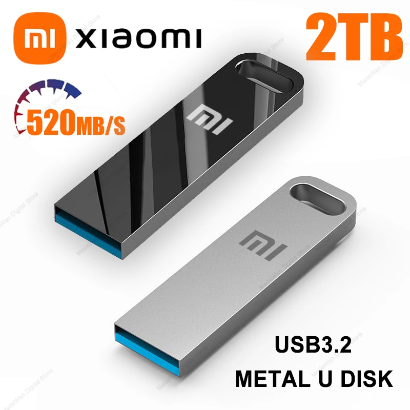 XIAOMI 2 to clé USB en métal 3.2 transfert à très haute vitesse Mini disque U clé USB Type C clé mémoire étanche U disque lecteur
