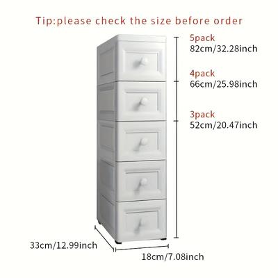 TEMU 7.09-inch Slim Storage Cabinet With Drawers - Waterproof, Ideal For Kitchen & Bathroom Organization, Trunks Sea Shipping Image