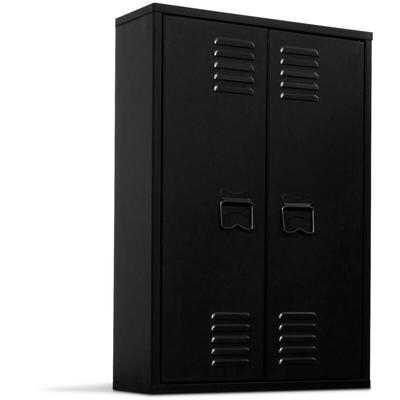 Idmarket - Hängeschrank ester 2 Türen Metall schwarz Industriedesign Image