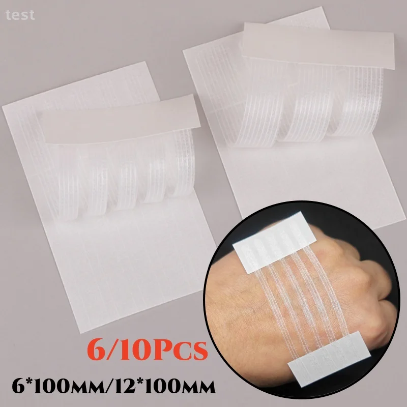 6/10 Stücke Sterile Streifen Erste Hilfe Reise Wunde Haut Verschlüsse Medizinische Chirurgische Klebstoff 6*100mm/12*100mm Image