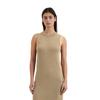 Strickkleid MARC O'POLO "aus Bio-Baumwolle-Leinen-Mix", Damen, Gr. 44, Normalgrößen, beige (summer sand), Obermaterial: 52% Baumwolle, 48% Leinen; Futter: 100% Nicht verfügbar, unifarben, casual, slim fit wadenlang, Rundhals, ohne Ärmel, Kleider