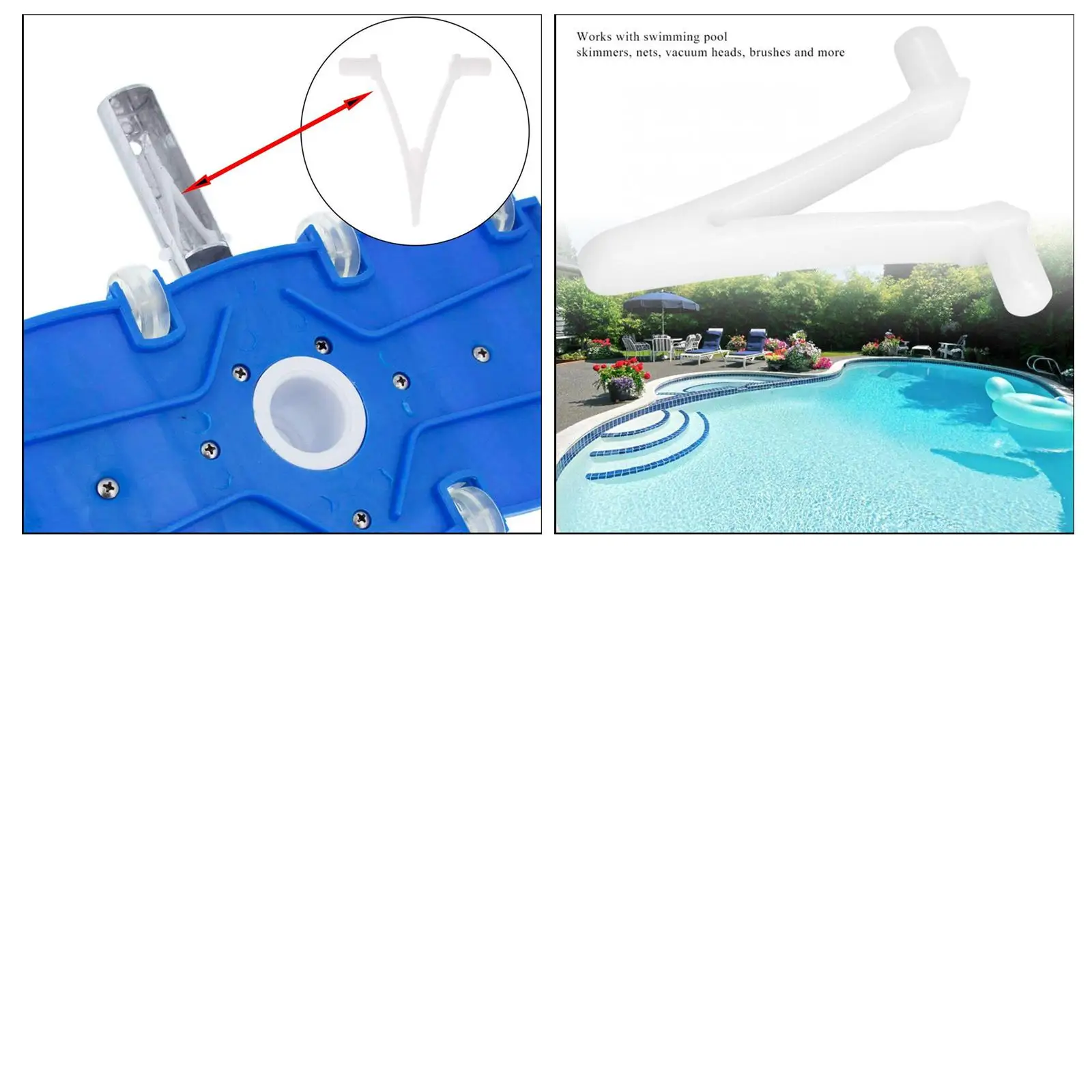 10x Pool Schmetterlings clip Schmetterling Teleskops tange Befestigungs clip für Schwimmbad Spa Bürste, Laubs ch wader, Blatts kimmer, Vakuum kopf Image