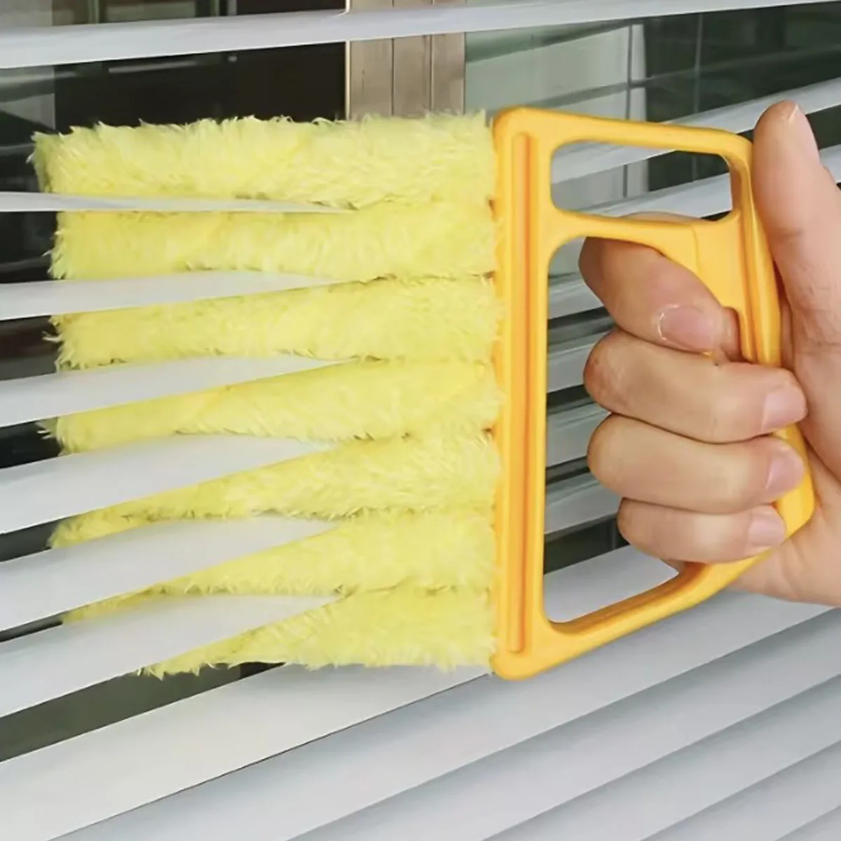 Fensterreinigungsbürste für Jalousien, abnehmbare, waschbare Staubentfernungsbürste für Jalousien, Staubwedel für Jalousien, Haushaltsstaubbürste für Fensterblin Image