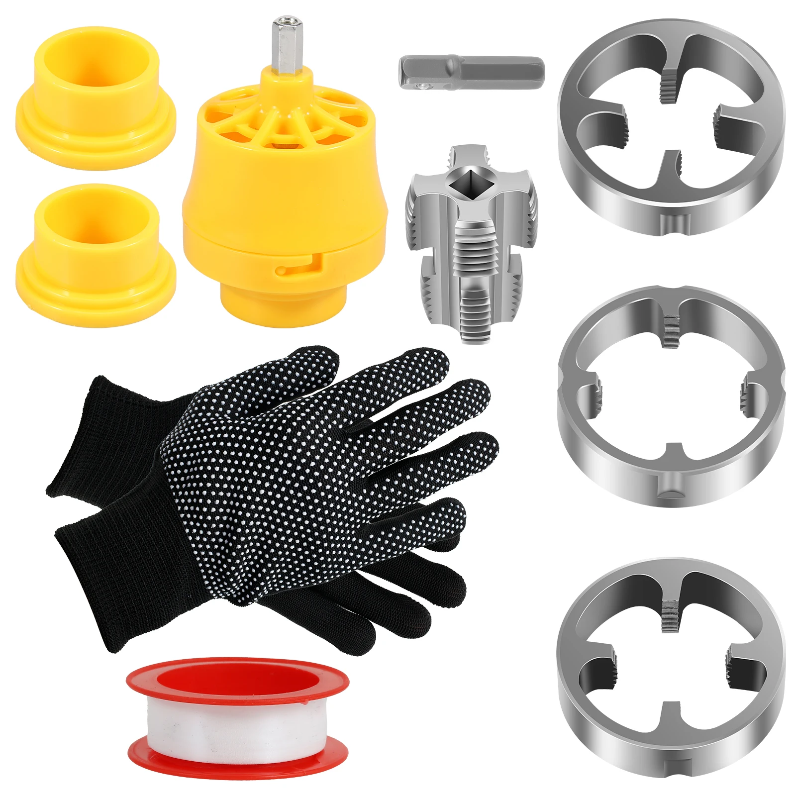 10-teiliges Werkzeugset für Gewindehersteller, Kunststoffrohr-Einfädelform-Set, Sanitär-Einfädelwerkzeug, Sanitär-Form, Windeisen, Set, Werkzeug, Reparatur Image