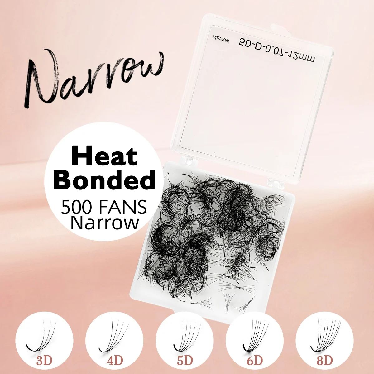 500 lose Cils, schmale Fächer, Blumensträuße, vorgefertigte Wimpernfächer, vorgefertigte Volumenfächer, Wimpernverlängerungstabletts, lose Promade-Fächer Image