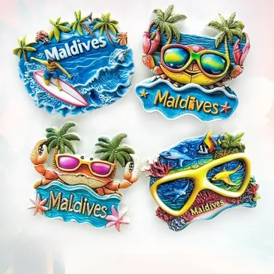 Malediven, kreativer Kühlschrankaufkleber, Souvenir, magnetischer Aufkleber, niedliche Heimdekoration, Geschenk, Reisebegleiter, Geschenk Image