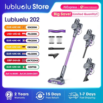 Lubluelu 25000 Pa freistehender Staubsauger, leistungsstarker kabelloser 6-in-1-Staubsauger für Zuhause, Teppich, Hartböden, Tierhaare Image