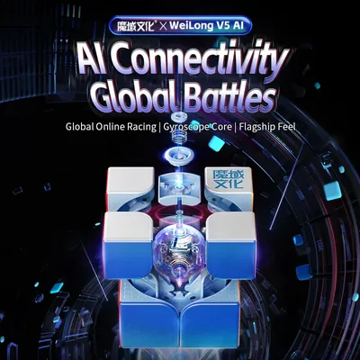 [JudyCube] MOYU Weipo V5 AI Gyroskop Ladeversion UV 2X2 Magnetischer Magic Speed Cube Weipo AI Cubo Magico Puzzle Image