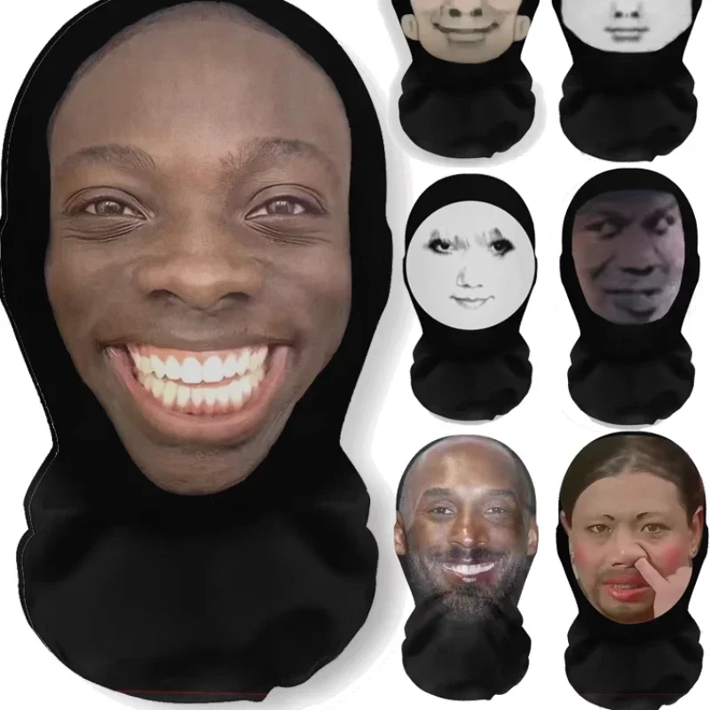 Neue 3D-gedruckte Kanye-Maske, elastische Mesh-Vollgesichtsmaske für Männer und Frauen, Cosplay-Kopfbedeckung, Hip-Hop-Mode, Sturmhaube, Kapuze, Hut, Kopfbedeckung