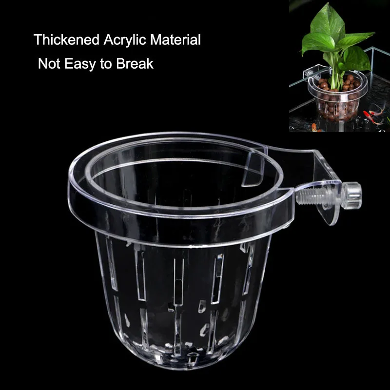 Aquarium Pflanzenhalter zum Aufhängen, Aquarium, Wasser, Graspflanzung, Hydrokultur-Pflanzenkorb, Aquarium-Pflanzgefäß, Tassen, Wanddekoration Image