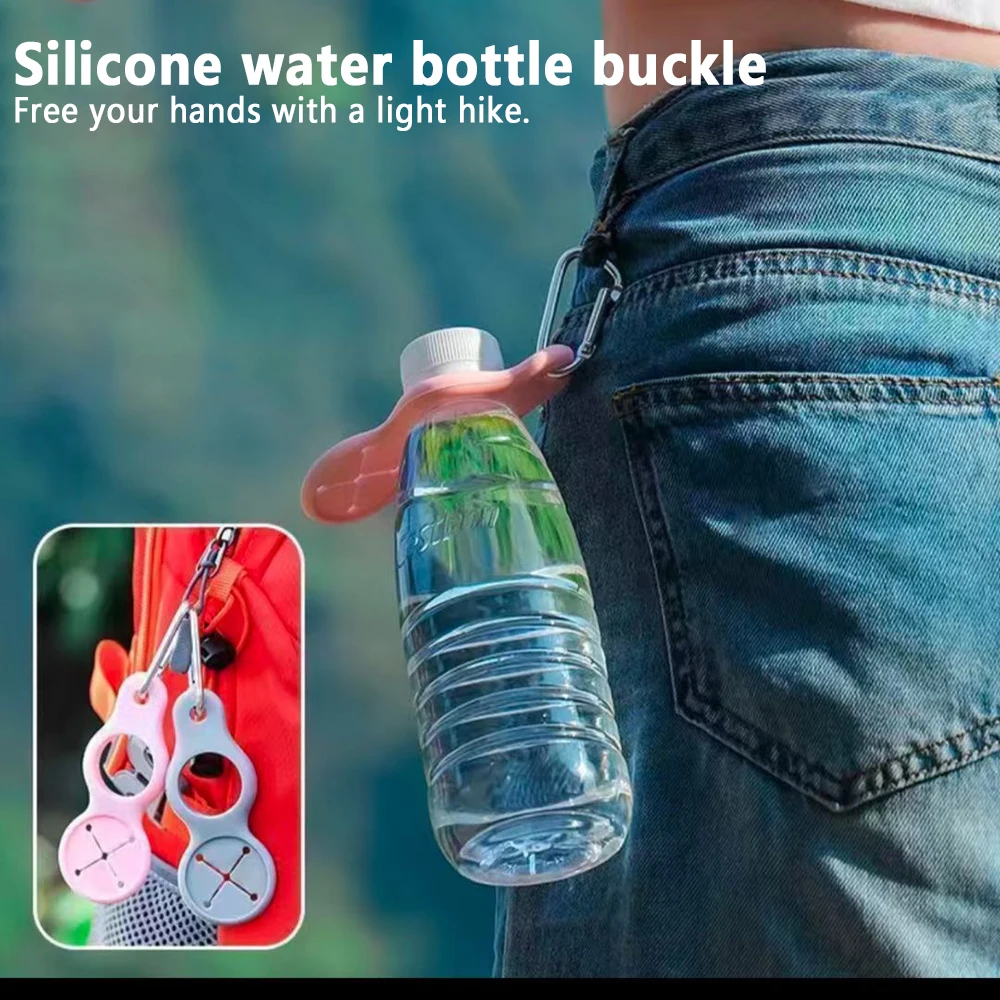 Outdoor Karabiner Wasser flaschen halter Handtuch haken Rucksack Kleiderbügel Camping Wandern Radfahren Werkzeuge Silikon Sport kessel Schnalle Image