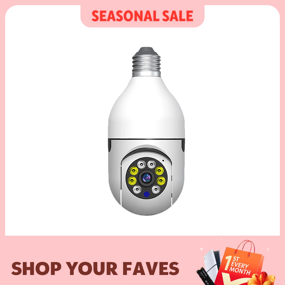 Ease Life APP-Glühbirnen-Überwachungskameras, kabellose WiFi-Kamera für den Außenbereich, 5 GHz, 360 Grad, E27-Lichtfassung, verschraubbar, Securi Image