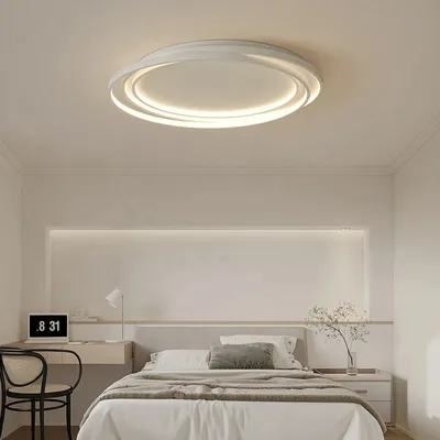 Modern Circular Bedroom LED Ceiling Lamp Lustre Nordic Master Bedroom Lamp Study Room Home Minimalist Decorate Lighting Fixture