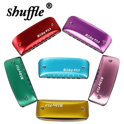 7-hole Harmonica A F Bb C D G Key Blues Harmonica Aluminium-Magnesium Alloy Portable Wind Musical