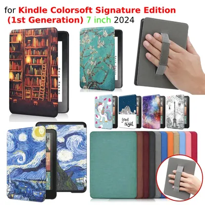 For Kindle Colorsoft Signature Edition 1st Generation Case 7 inch 2024 Leather Case with Hand Strap