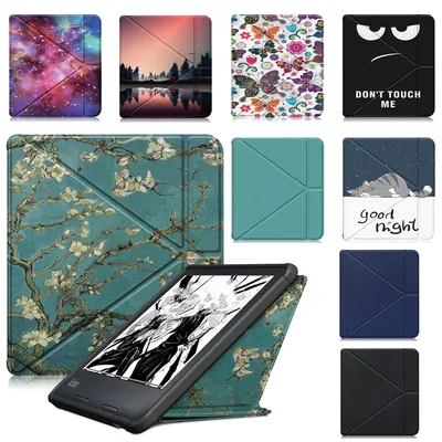 Origami Leather Case for KOBO Libra 2 N418 7 Inch eReader Funda Capa Magnetic Auto Wake Sleep Cover