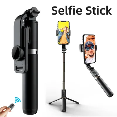 Selfie Stick 1m with Wireless Bluetooth LED Fill Light for Android IOS Cellphone Extended Tripod
