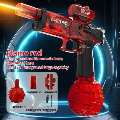 Battle Electric Water Guns，with Gun Muzzle Flame High Capacity Squirt Guns Summer Outdoor Beach Toy