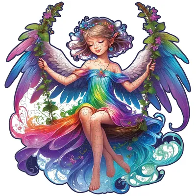 Elf Girl Wooden Puzzle, Uniquely Irregular Animal Shaped Jigsaw Puzzles, Perfect Birthday Holiday