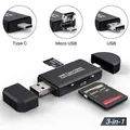 Adattatore USB tipo C 3 in 1 Computer Telefono cellulare Android Lettore di schede OTG multifunzionale Typec a doppio uso Mini fotocamera Scheda SD TF