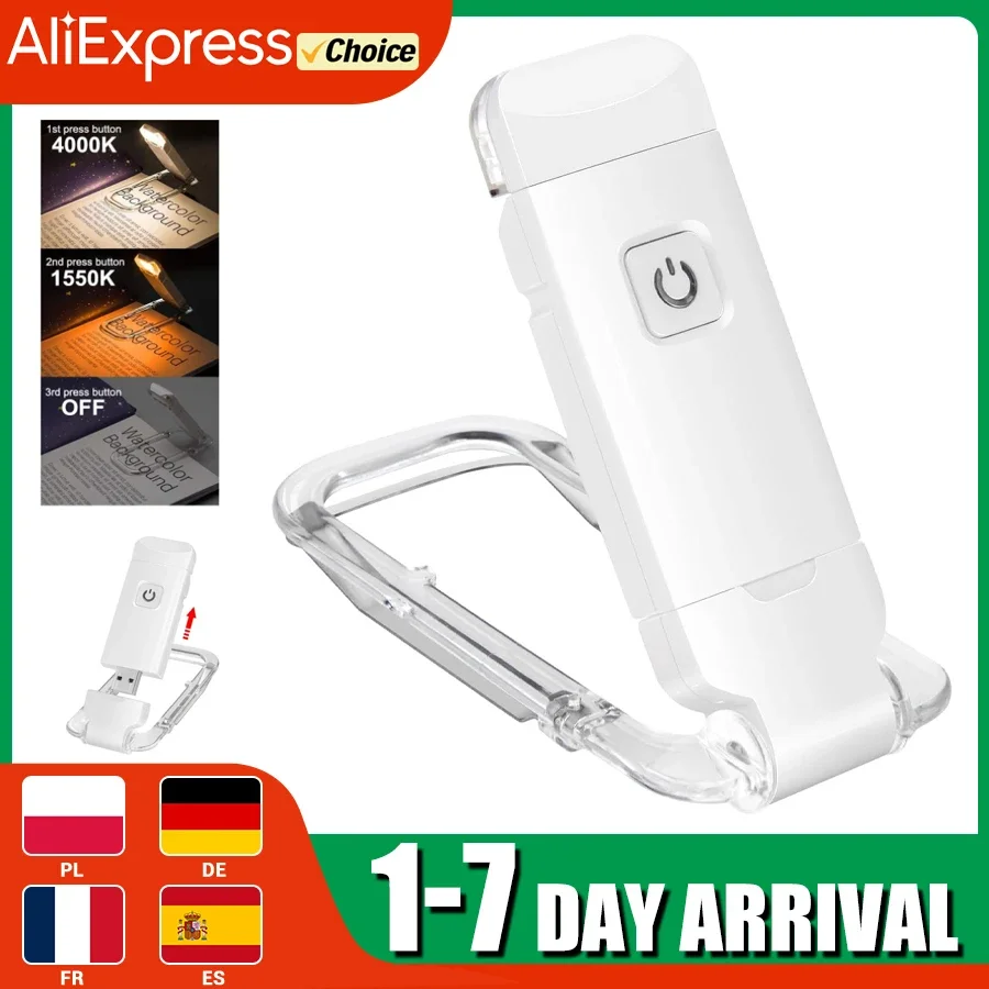 LED USB Rechargeable livre lumière lecture lumière Protection des yeux veilleuse Portable pince bureau lumière signet lire lumière lampe de nuit