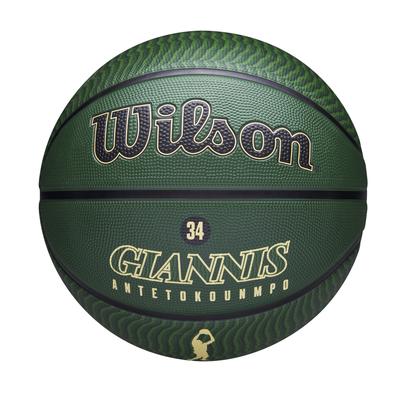 Milwaukee Bucks Wilson NBA- Spieler Outdoor-Basketball - Größe 7 - Giannis Antetokounmpo Image