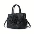 Handtasche aus PU-Leder für Damen Valentinstag Hochzeit Party Blumen-Design verstellbar einfarbig