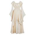 Elegantes Renaissance Regency Cocktailkleid Wikinger Elfen Walhalla Damen Schulterfrei Halloween LARP Ren Faire Kleid