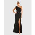 Elegantes einseitiges Meerjungfrauen-Trompeten-Abendkleid für schwarze Krawatte knöchellanges ärmelloses Kleid aus Baumwollmischung mit rückenfreiem Design und Schlitz inspiriert von Wednesday Addams Butterfly 2025.