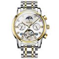 OLEVS Mechanische Herrenuhr kreative Outdoor-Mode lässig automatisch automatischer Aufzug Mondphase leuchtender Kalender Stahluhr