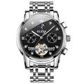 OLEVS Mechanische Herrenuhr kreative Outdoor-Mode lässig automatisch automatischer Aufzug Mondphase leuchtender Kalender Stahluhr