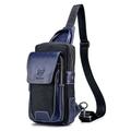 Herren Premium Rindsleder Nylon Crossbody Sling Bag mit mehreren Taschen und verstellbarem Schultergurt für Reisen und den täglichen Gebrauch.