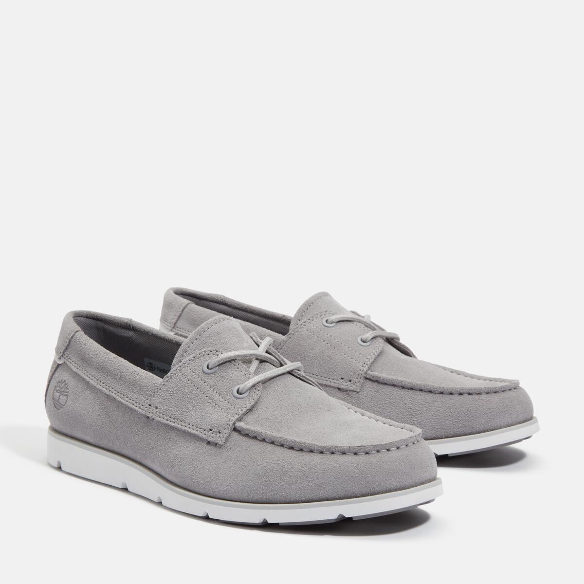 Sneaker TIMBERLAND "GRAFTON BAY LACE UP SHOE", Herren, Gr. 42, grau (lt grau suede), Leder, Schuhe Sneaker