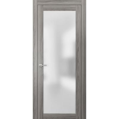 Solid French Pre-Hung Door Frosted Glass